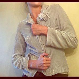 Odille (Anthropologie ) Powder Blue Velvet Jacket